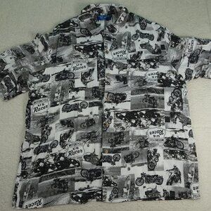 Puritan Black/White Motorcycle Shirt X-Large